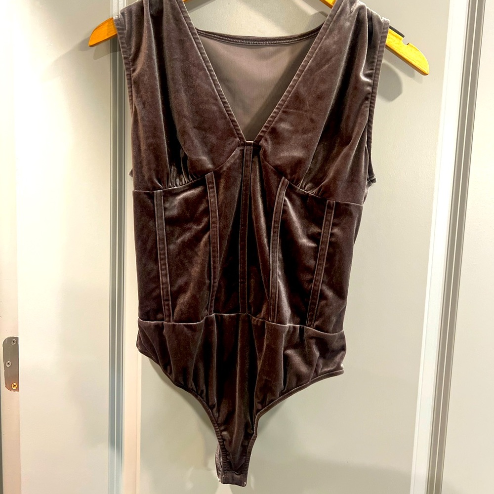 Velvet bodysuit worm one time. Purchased from a boutique. Size large.